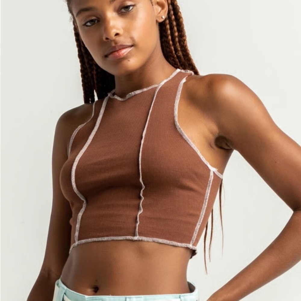 Reverse Stitch Cropped Tank